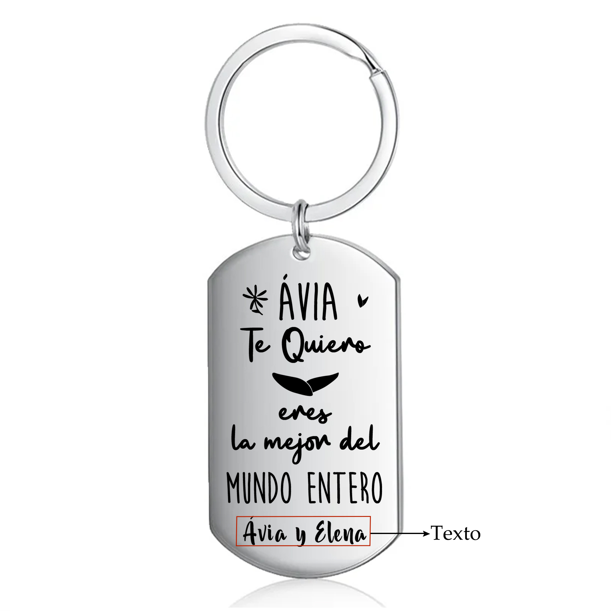 A mi abuela - Llavero 1 Texto Personalizado ÁVIA TE QUIERO-Jessemade ES