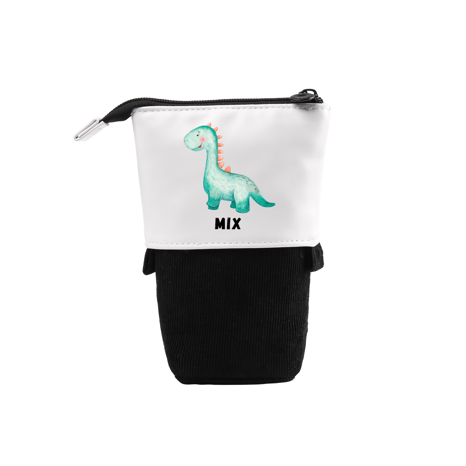 Estuche personalizado con nombre con diseños coloridos de dinosaurio para niños