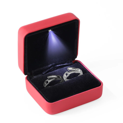 Anillos de Pareja Ajustables con 2 Textos Personalizados Alianza