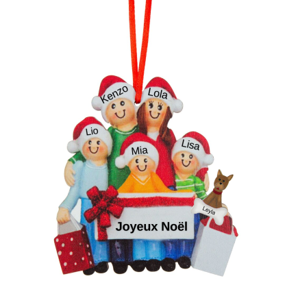 Navidad-Muñeco Ornamento Navideño 5 Nombres y Texto Personalizados Adorno de Madera