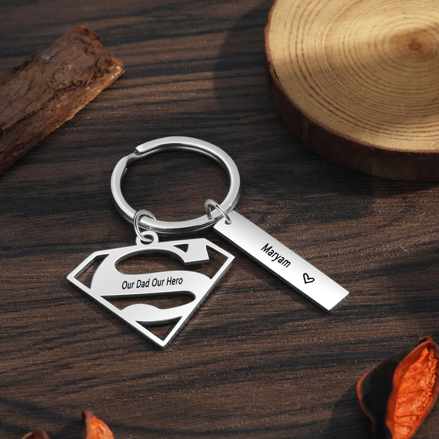A mi papá - Llavero Superman con 1 nombre personalizado con texto-Jessemade ES