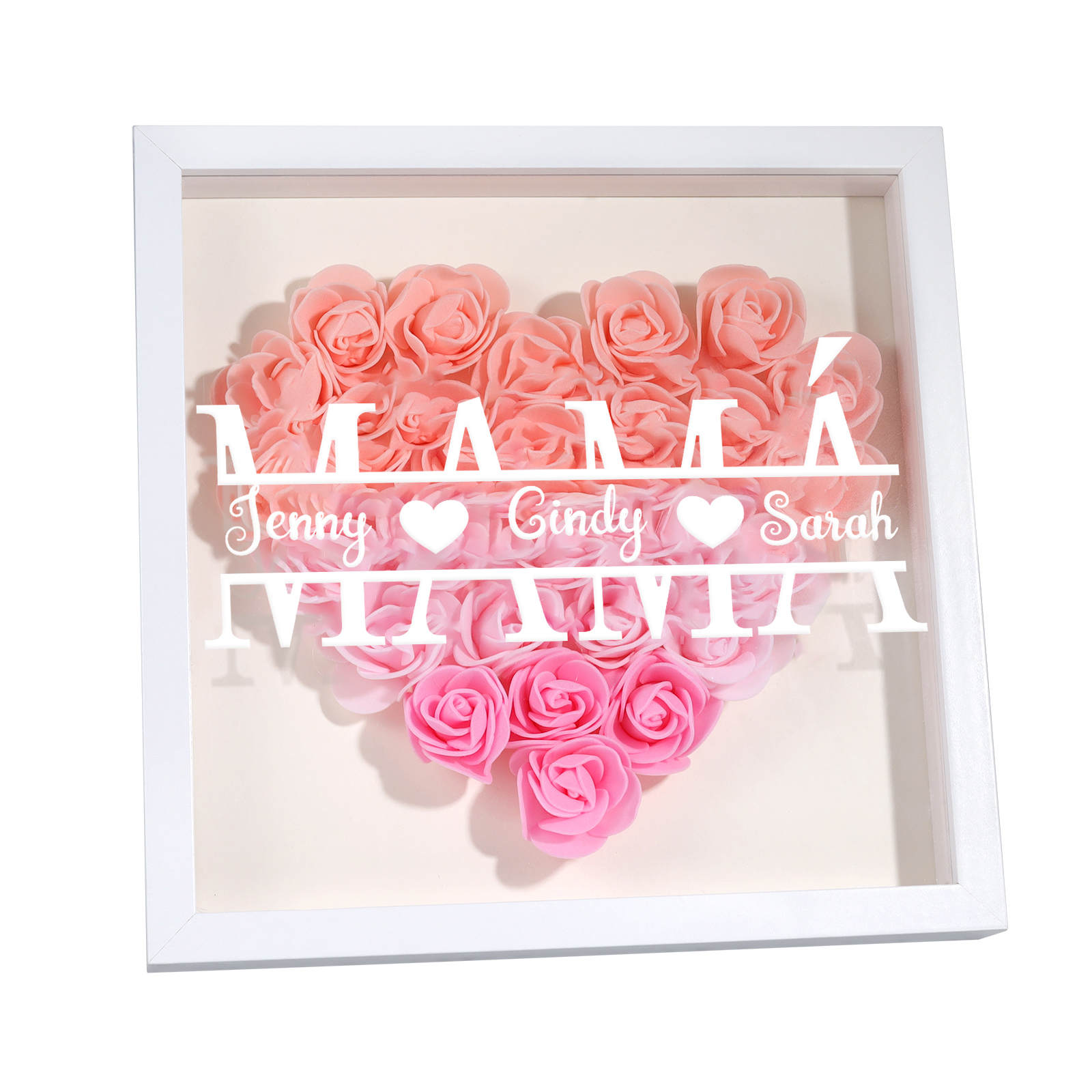 Adorno de madera de flores personalizado con 1 nombre y 1 texto-Jessemade ES