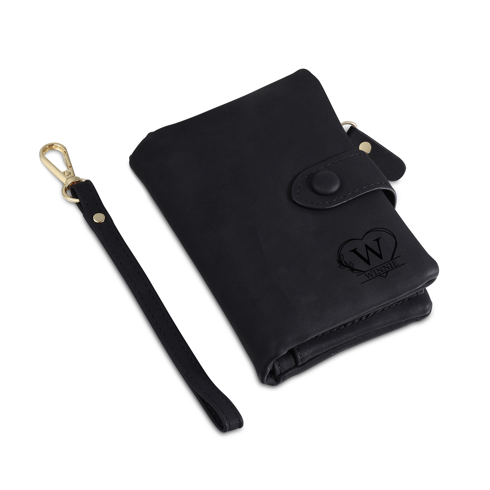 Cartera, billetera con 1 nombre, 1 letra, 1 texto y 1 foto personalizados monedero clásico para mujer-Jessemade ES