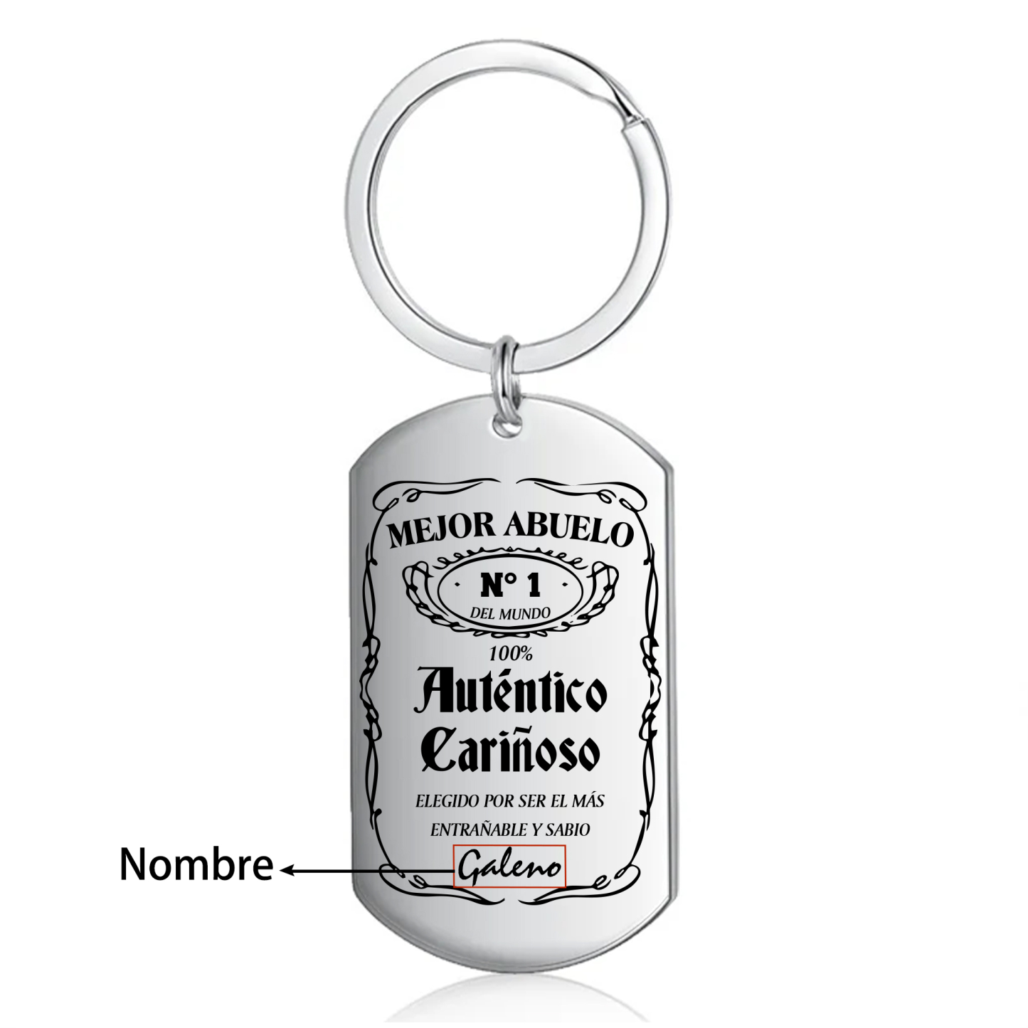 A mi abuelo-Llavero ABUELO N ° 1 DEL MUNDO personalizado con 1 nombre-Jessemade ES