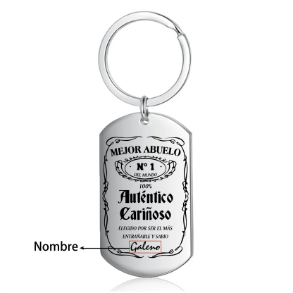 A mi abuelo-Llavero ABUELO N ° 1 DEL MUNDO personalizado con 1 nombre-Jessemade ES
