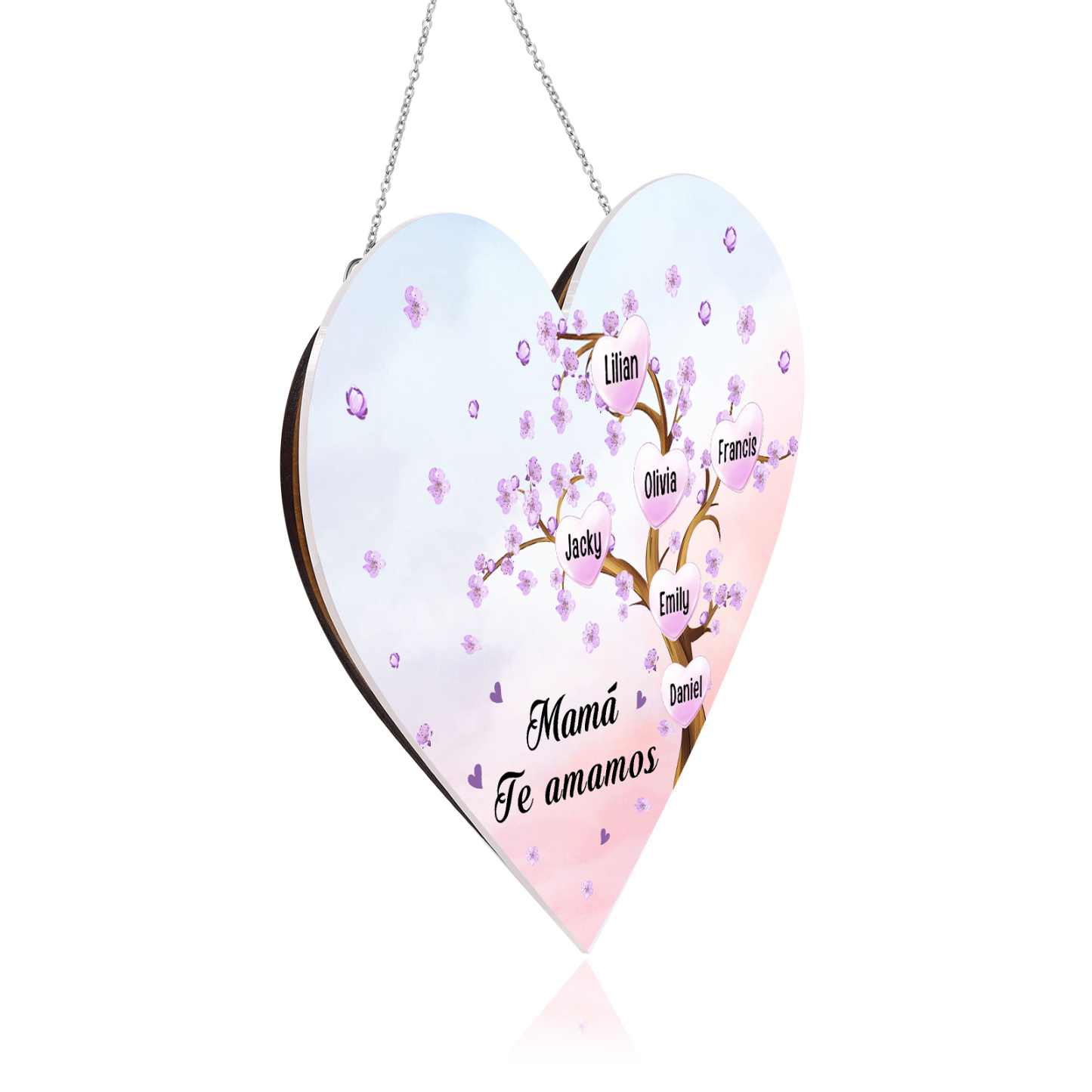 A mi mamá/abuela-Lámpara Colgante Personalizada con 2-8 Nombres y Texto "árbol" 3D Ilusión Luz de Noche-Jessemade ES