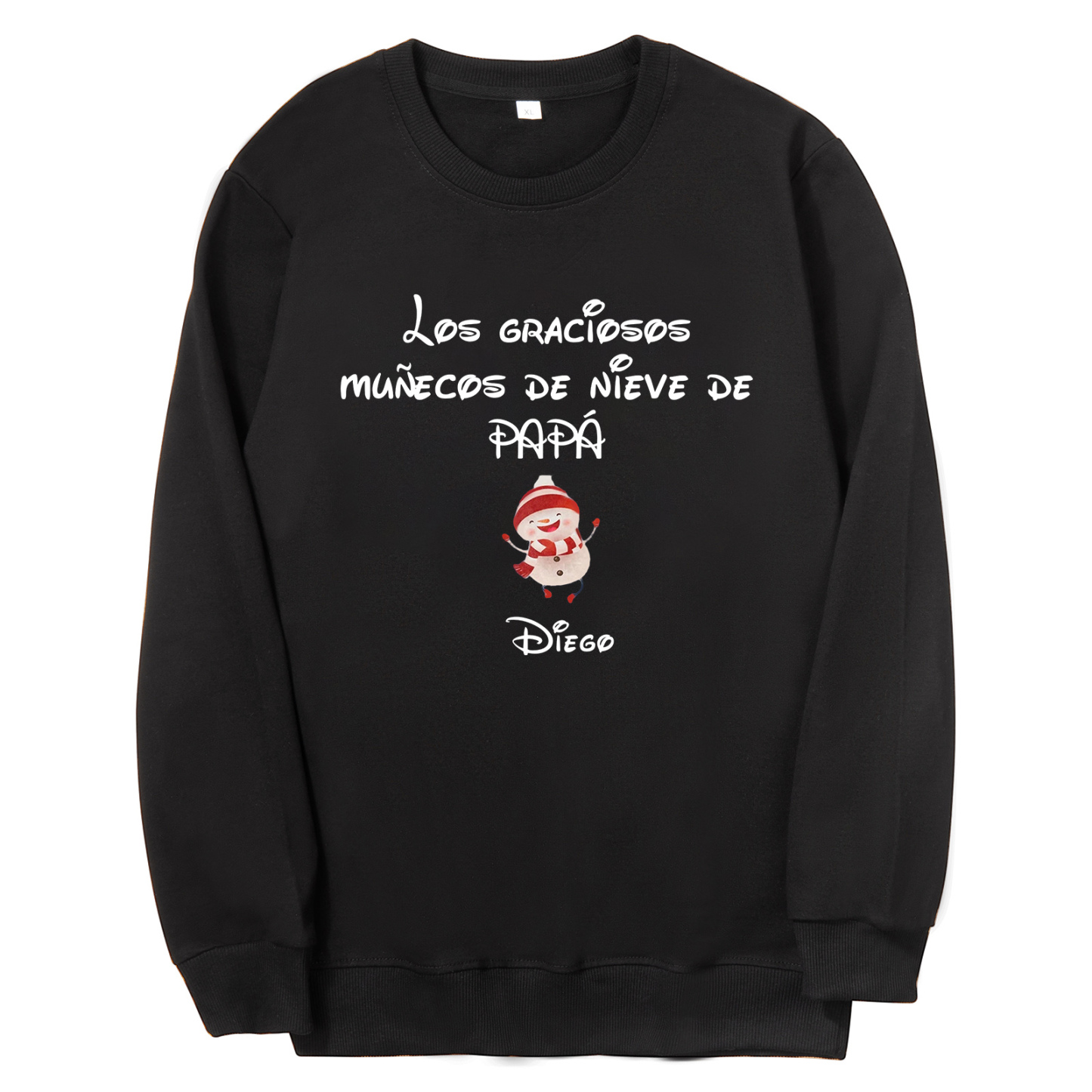 Familia-Sudadera "Muñecos de nieve" 2 nombres personalizados-Jessemade ES