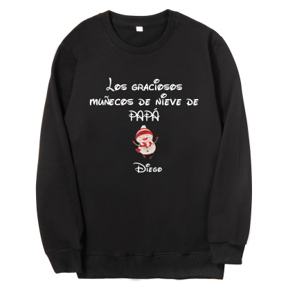 Familia-Sudadera "Muñecos de nieve" 2 nombres personalizados-Jessemade ES