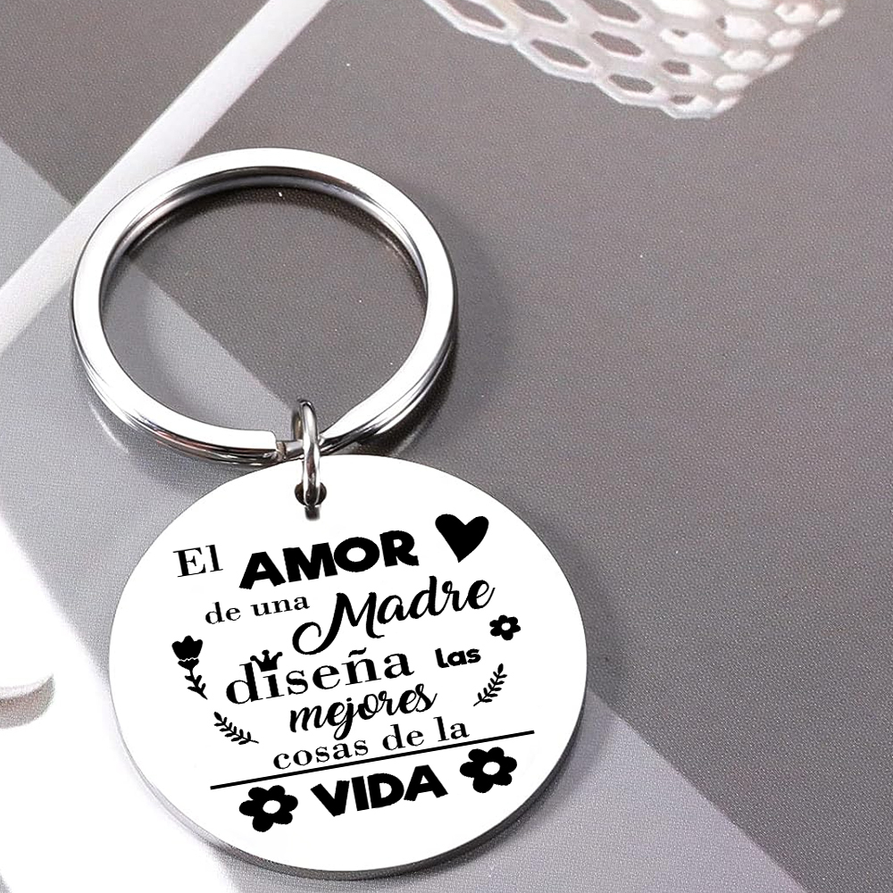 A mi mamá - Llavero de placa redonda "el amor de mamá diseña casa"-Jessemade ES