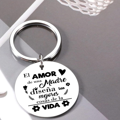A mi mamá - Llavero de placa redonda "el amor de mamá diseña casa"-Jessemade ES