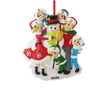 Navidad-Muñecos Ornamentos Navideños 6 Nombres con Texto Personalizados Adorno de Madera
