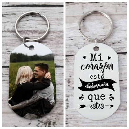 Llavero para pareja personalizado con 1 foto -Jessemade ES