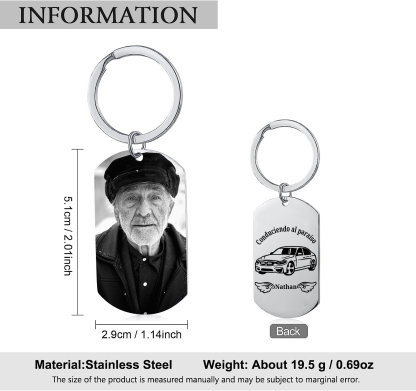 Llavero conmemorativo a un ser querido personalizado con foto y nombre-Jessemade ES