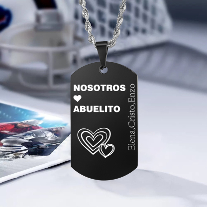 A MI ABUELO-Collar abuelo y nietos de placa personalizada con 1 texto-Jessemade ES