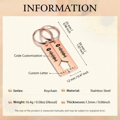 Llavero con casa encajada para pareja código de Spotify 2 letras personalizadas-Jessemade ES