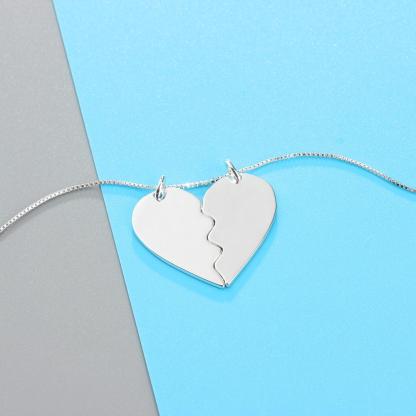 A mi hombre-Collar de 2 Piezas de Corazón Collar Pareja 2 Nombres Personalizados