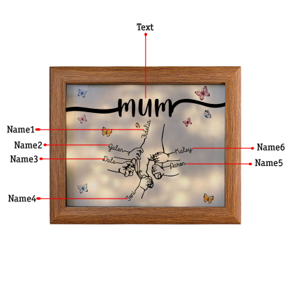 A mi mamá-Marco de 2-7 nombres y 1 texto personalizados de madera-Jessemade ES