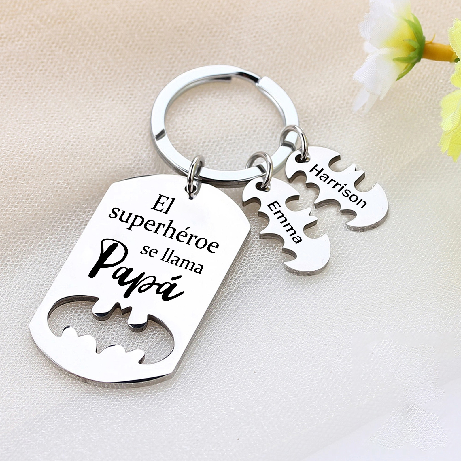 A mi papá-Llavero 1-5 Nombres Personalizados Batman-Jessemade ES