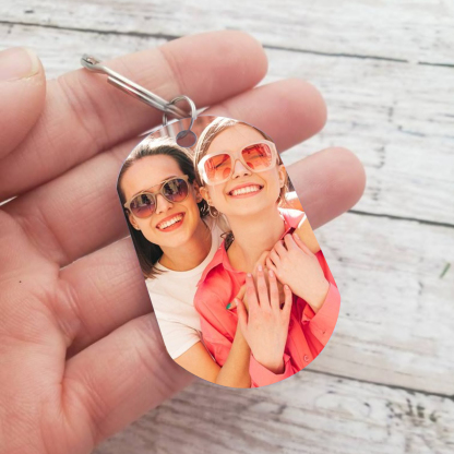 A mi amiga/hermana - Llavero con 2 nombres personalizados con foto-Jessemade ES