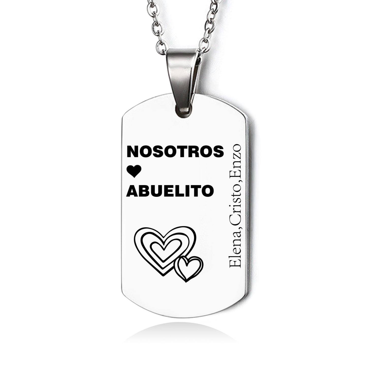 A MI ABUELO-Collar abuelo y nietos de placa personalizada con 1 texto-Jessemade ES