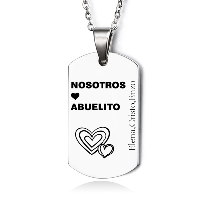 A MI ABUELO-Collar abuelo y nietos de placa personalizada con 1 texto-Jessemade ES