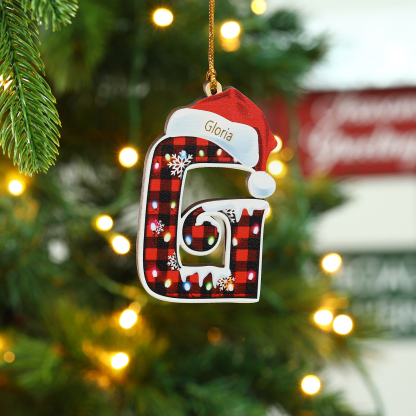 Navidad-Ornamentos Navideños de Madera Letra 1 Nombre Personalizado