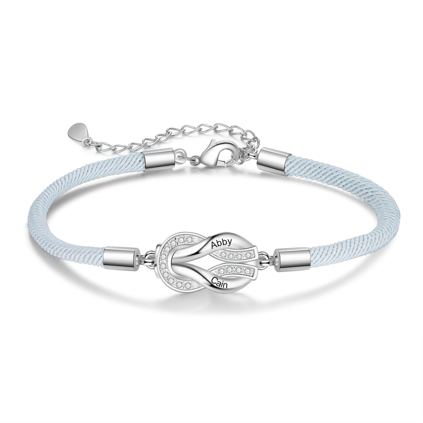 Pulsera para mujer personalizada con 2 nombres nudo infinito-Jessemade ES
