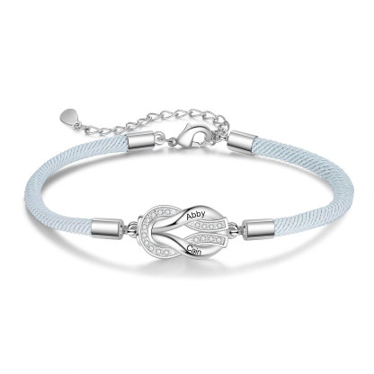 Pulsera para mujer personalizada con 2 nombres nudo infinito-Jessemade ES