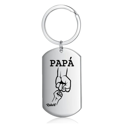 A Mi Papá-Llavero Personalizado Puño con Puño 1 Nombre-Jessemade ES
