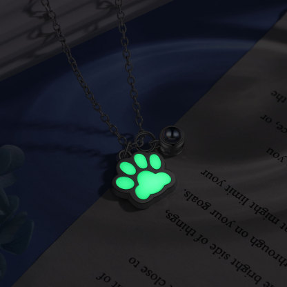 Collar para pareja de pata fluorescente con proyección de foto en color-Jessemade ES