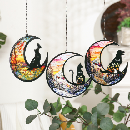 Navidad-Silueta de Perro o Gato Ornamento Navideño 1 nombre personalizado