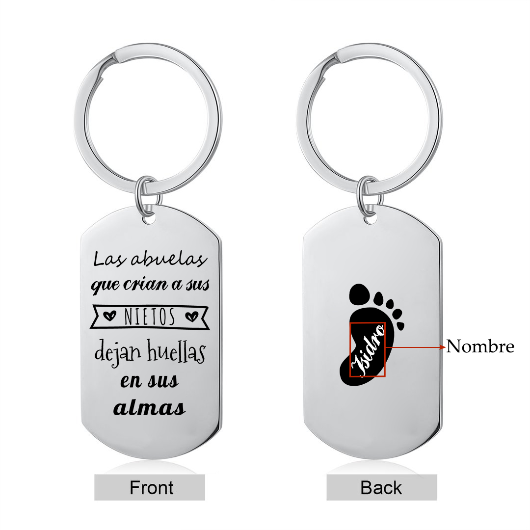 A mi abuela - Llavero 1-5 Nombres Personalizado LAS ABUELAS DEJAN HUELLAS EN NIETOS-Jessemade ES