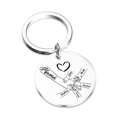 A mi mamá-Llavero 1-6 Nombres Personalizados MANOS COGIDAS-Jessemade ES