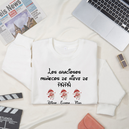 Familia-Sudadera "Muñecos de nieve" 6 nombres personalizados-Jessemade ES