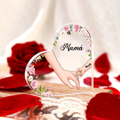 Placa Acrílica en Forma de Corazón o Rompecabezas Personalizada | Regalo para Mamá o Abuela | Jessemade ES