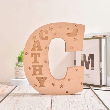Lámpara 3D Ilusión Luz de Noche LED 26 Letras con 1 nombre personalizado-Jessemade ES