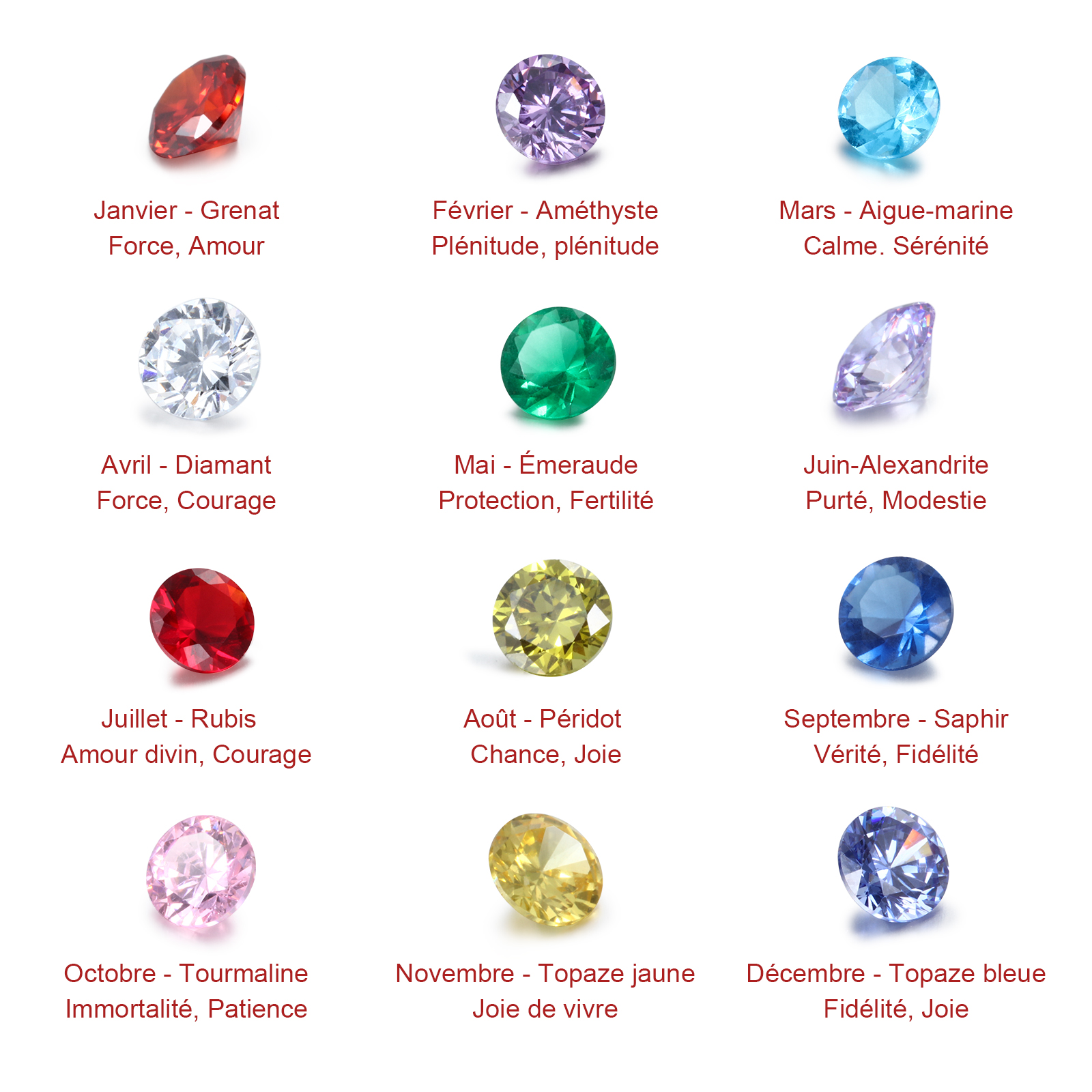 Collar de flor de enero clavel con nombre personalizado y piedra de nacimiento-Jessemade ES