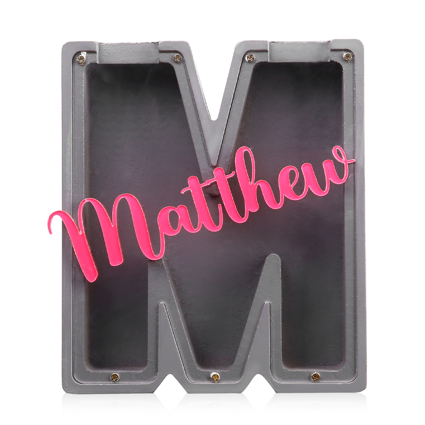 Alcancía de madera en forma de letras con 1 nombre personalizado hucha-Jessemade ES