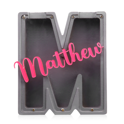 Alcancía de madera en forma de letras con 1 nombre personalizado hucha-Jessemade ES