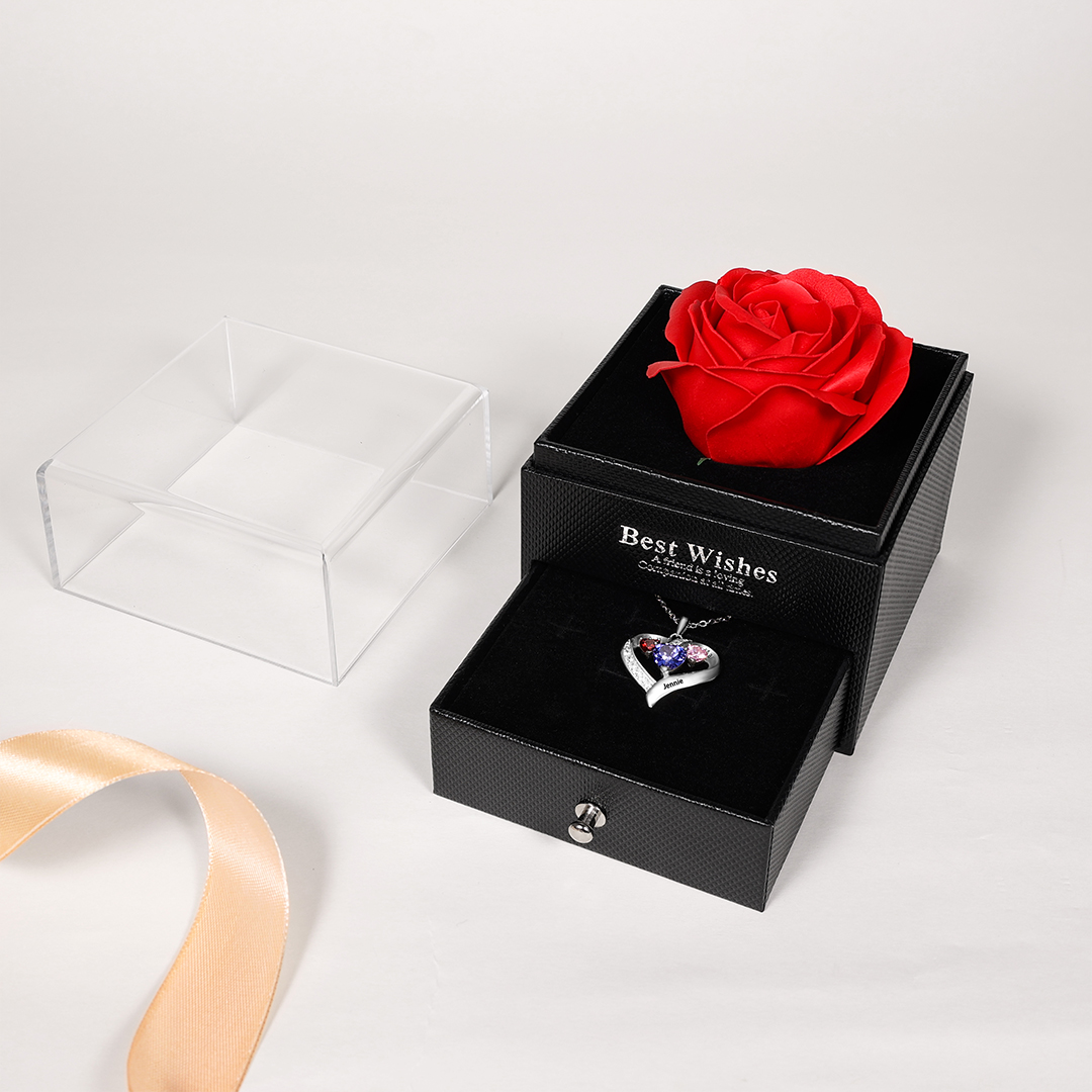 Caja de regalo caja de joya con rosa eterna