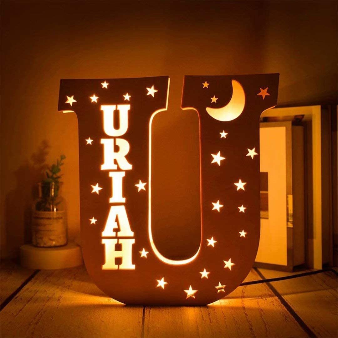 Lámpara 3D Ilusión Luz de Noche LED 26 Letras con 1 nombre personalizado-Jessemade ES