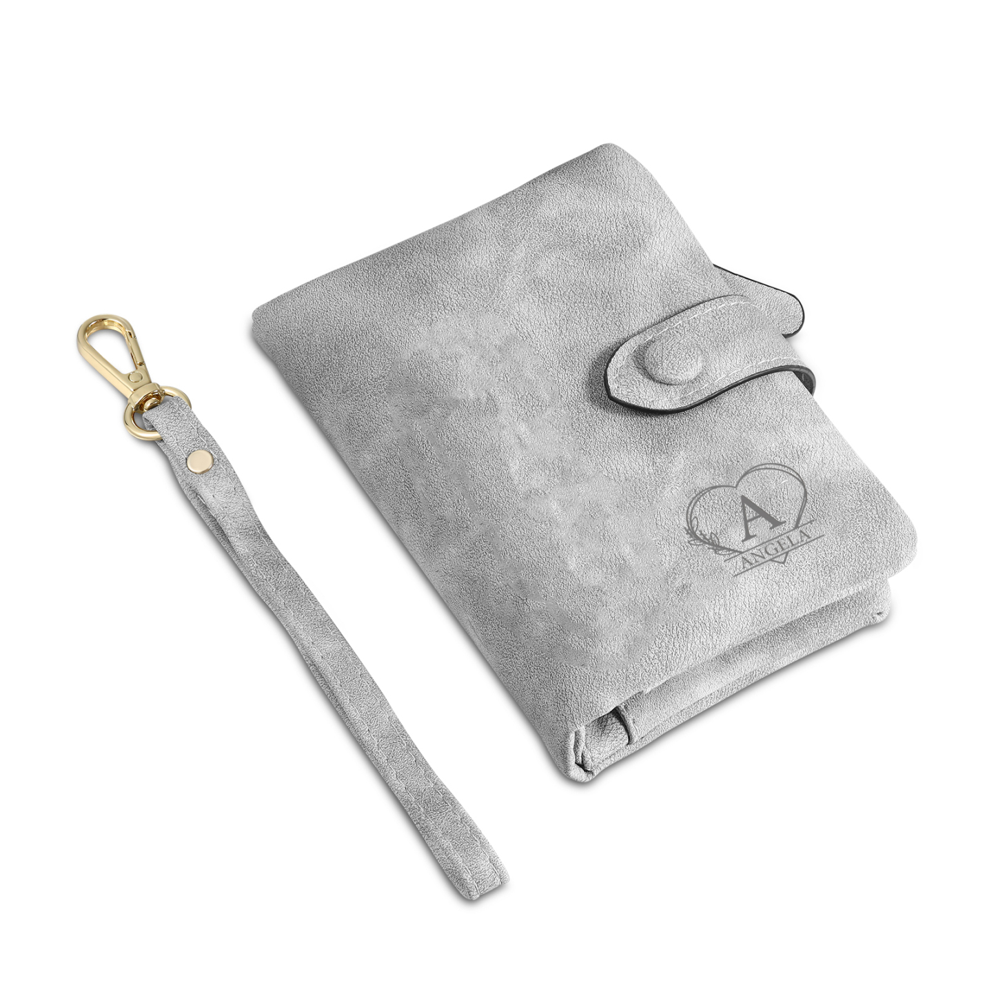 Cartera, billetera con 1 nombre, 1 letra, 1 texto y 1 foto personalizados monedero clásico para mujer-Jessemade ES