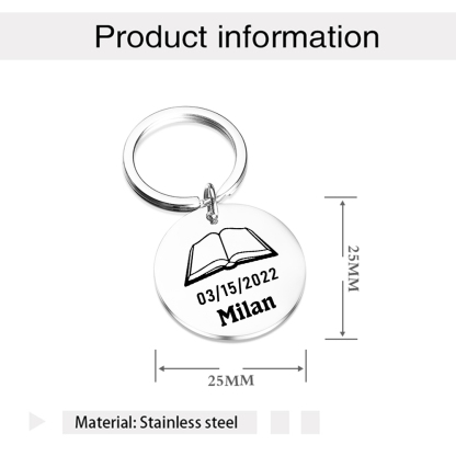 Comunión-Llavero con icono de comunión 1 foto, 1 fecha y 1 nombre personalizados-Jessemade ES