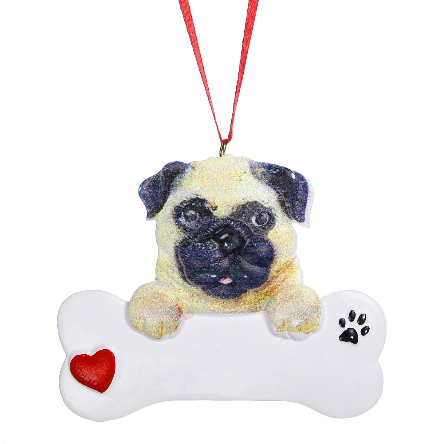 Navidad-Ornamento navideño de resina mascota perro Doguillo 1 nombre personalizado adorno del árbol