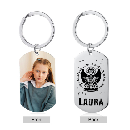 Comunión-Llavero con icono de comunión 1 foto y 1 nombre personalizados-Jessemade ES