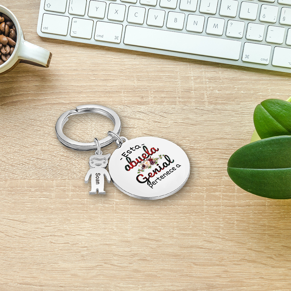A mi abuela - Llavero con 1-5 nombres personalizados en "niños"-Jessemade ES