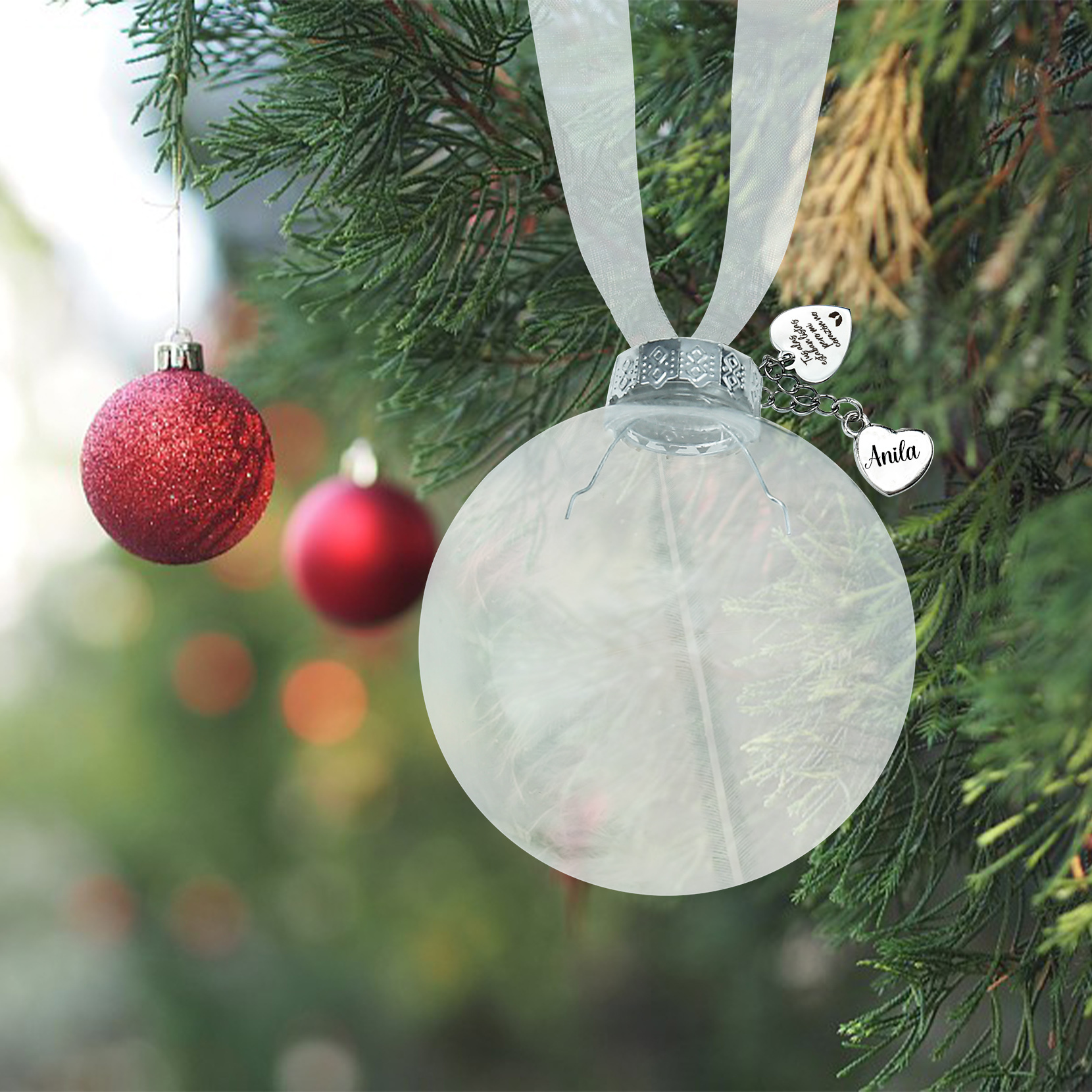 Bola navideña conmemorativa Adorno de Navidad 1 nombre personalizado con pluma -Jessemade ES