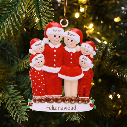 Muñecos Ornamentos Navideños 6 Nombres con Texto Personalizados Adorno de Madera