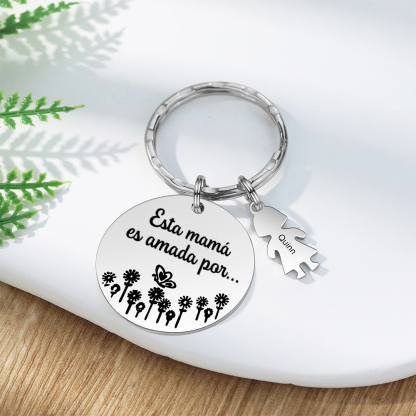 A mi mamá - Llavero con 1 nombre personalizado en "niño"-Jessemade ES