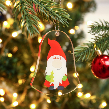 Navidad-Ornamento navideño de acrílico genios en forma de campanilla con 1 nombre personalizado